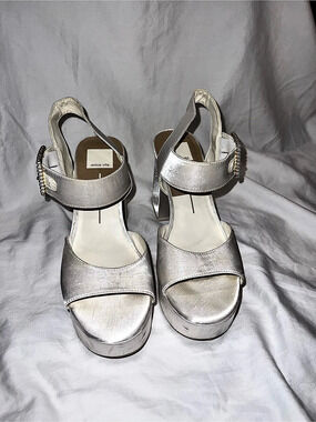Dolce Vita Bobby Pearl Platform Sandal Silver Heels